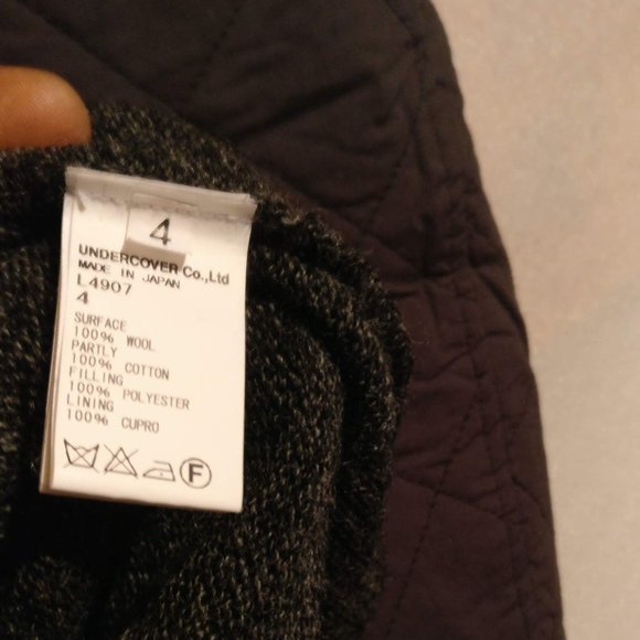 UNDERCOVER JAPAN Aviator bomber quilted puffer Wool Jacket Color Coal Men medium - Picture 4 of 9